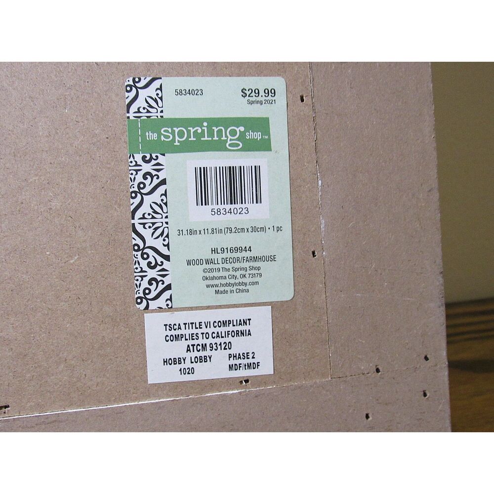 Pair of Hobby Lobby "The Spring Shop" Farmhouse Wood Wall Decor - 31" Shutters - Picture 10 of 10